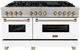 ZLINE Autograph Edition Legacy 60" Satin Stainless Steel Pro Style Dual Fuel Range with White Matte Door and Champagne Bronze Accents-0