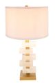 A & B Home Gold/White Alabaster Slab Table Lamp-2