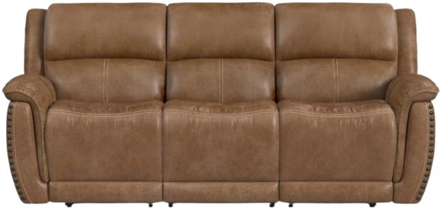 Flexsteel® Beau Silt Tan Power Reclining Sofa with Power Headrests-3