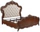 ACME Furniture Latisha Antique Oak Eastern King Upholstered Panel Bed-0