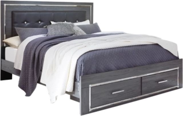 Signature Design by Ashley® Lodanna 5-Piece Gray King Panel Bed Set-1