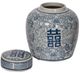 A & B Home Blue/White Berit Lidded Jar-1