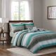 Olliix by Madison Park Essentials Saben Aqua Queen Complete Reversible Coverlet and Cotton Sheet Set-0