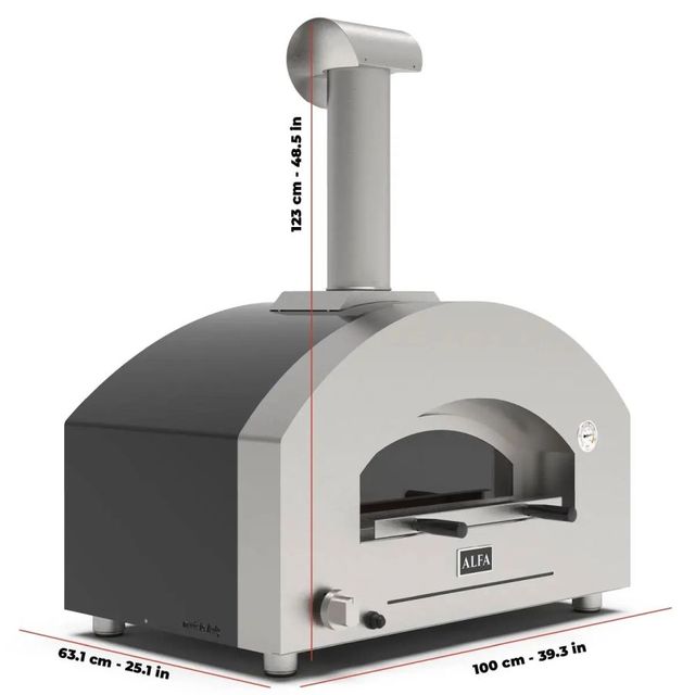 Alfa Futuro 2 Pizze 40" Wrinkle Black Natural Gas Pizza Oven-4