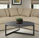 Armen Living Krike Dark Gray Glass Top Coffee Table with Black Base-1