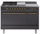 Ilve® Nostalgie II Series 48" Graphite Matte Pro Style Dual Fuel Range-0