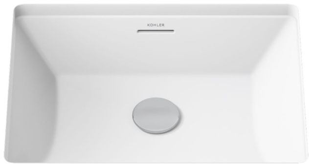 Kohler Brazn® White 21.25" Rectangular Undermount Bathroom Sink-4