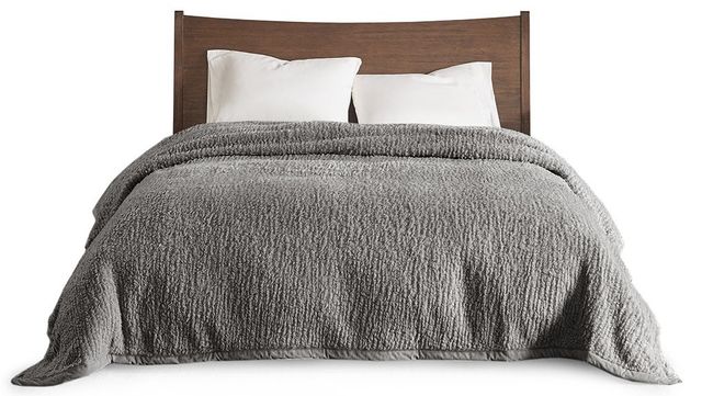 Olliix by Woolrich Twin Grey Burlington Berber Blanket-1