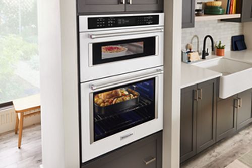 KitchenAid 30” White Oven/Microwave Combo Electric Wall Oven