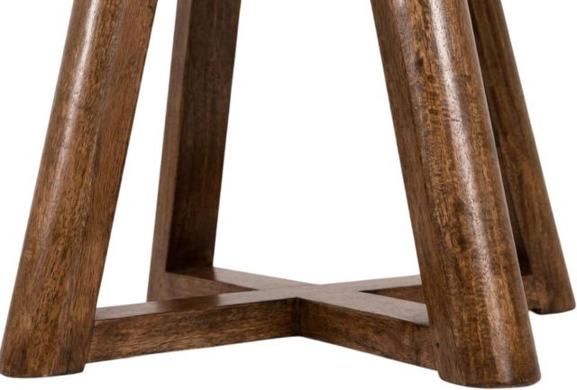 International Furniture Direct Silver Brown Round Dining Table with Resin River-4