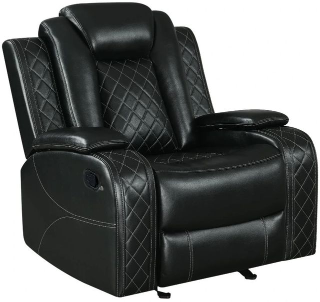 New Classic® Home Furnishings Orion II Black Manual Glider Recliner-0