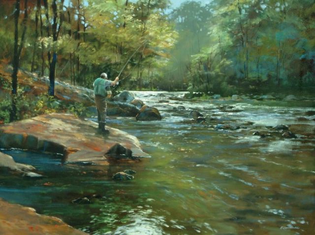 Classy Art The Fly Fisherman by Roger Bansemer Wall Art-0
