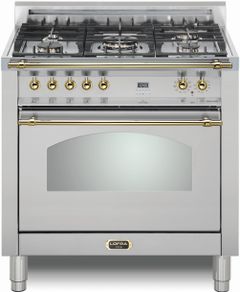 LOFRA® Dolcevita 36" Stainless Steel Pro Style Dual Fuel Range
