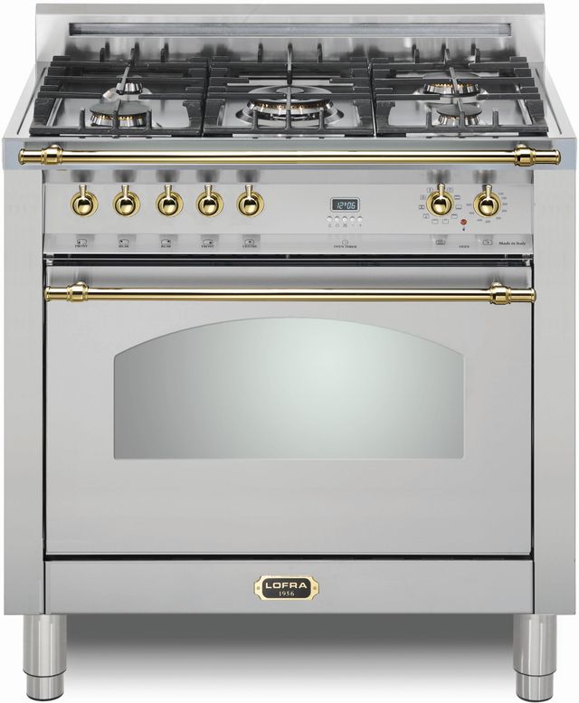 LOFRA® Dolcevita 36" Stainless Steel Pro Style Dual Fuel Range-0