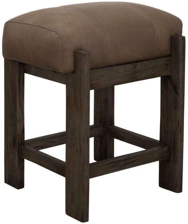 International Furniture Direct Balam Brown/Stained Dark 24'' Stool-0