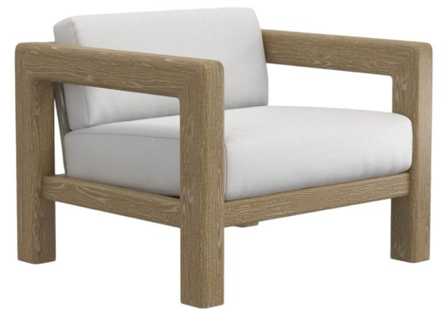 Sunset West Sedona Weathered Teak Outdoor Lounge Chair with Canvas Cushion-0