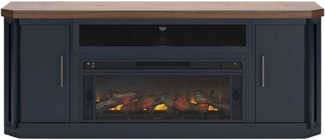 Signature Design by Ashley® Landocken Slate Blue TV Stand with Electric Fireplace-1