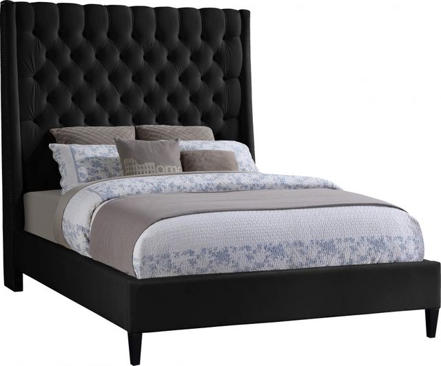Meridian Furniture Fritz Black Velvet King Bed-0