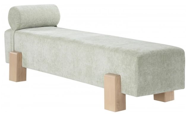 Meridian Furniture Edison Mint/Natural Chenille Fabric Bench-0