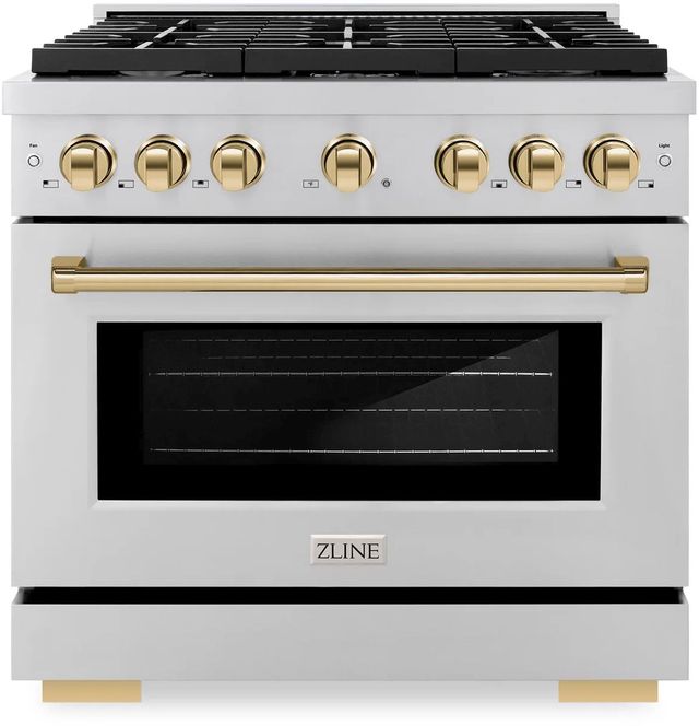 ZLINE Autograph Edition Paramount 36" Stainless Steel Freestanding Dual ...