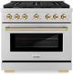 ZLINE Autograph Edition Paramount 36" Stainless Steel Pro Style Dual Fuel Range with Polished Gold Accents-0