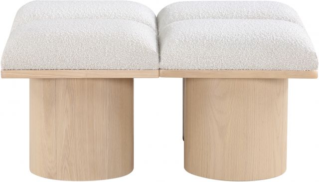 Meridian Furniture Pavilion 4-Piece Cream/Natural 36" Modular Bench Set-1