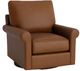 Bassett® Furniture Customizable Benchmade Premier Leather Roll Arm Swivel Chair-0