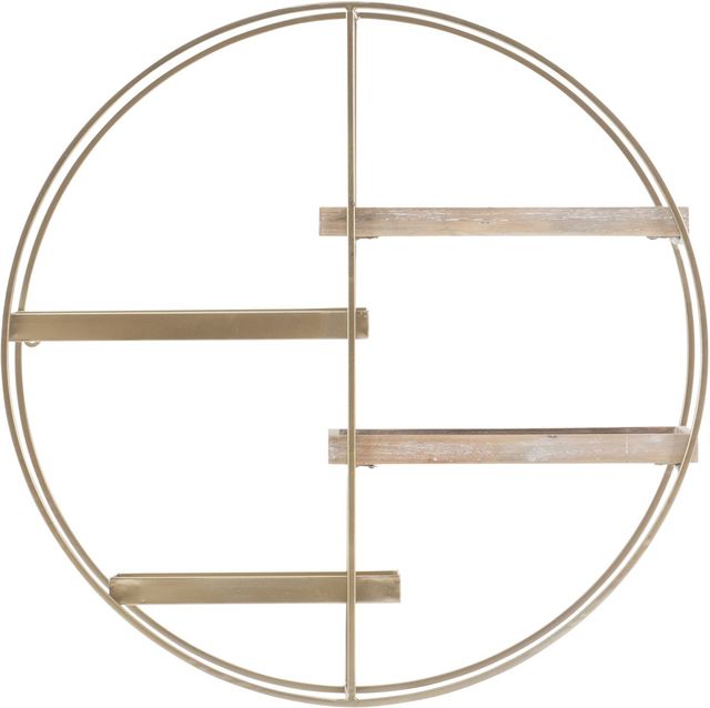 Linon Raine Gold/Gray Wash Wall Shelf-1