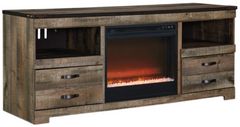 Signature Design by Ashley® Trinell Brown 63" TV Stand with Electric Fireplace