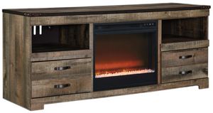 Signature Design by Ashley® Trinell Brown 63" TV Stand with Electric Fireplace