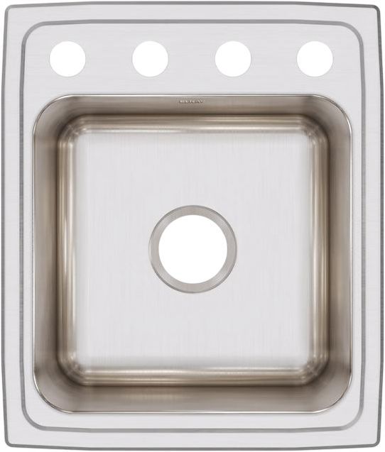 Elkay Lustertone® Classic Lustrous Satin 17" x 20" x 10-1/8" OS4-Hole Single Bowl Drop-In Sink-1