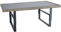 Furniture of America® Antigua Gray Aluminum/Faux Wicker Outdoor Adjustable Table with Gunmetal Base 