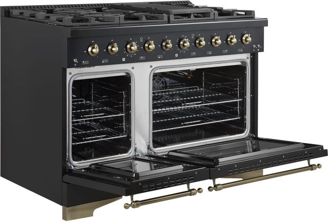 FORNO® Antico Series Alta Qualita 48" Black Pro Style Gas Range-3