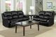 Homelegance® Cranley Black Double Manual Reclining Sofa-1