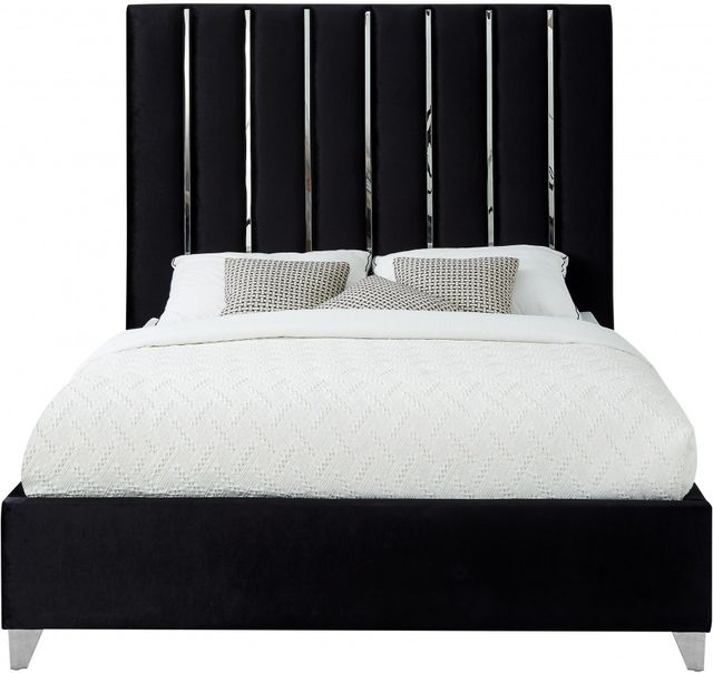 Meridian Furniture Enzo Black Velvet King Bed-1