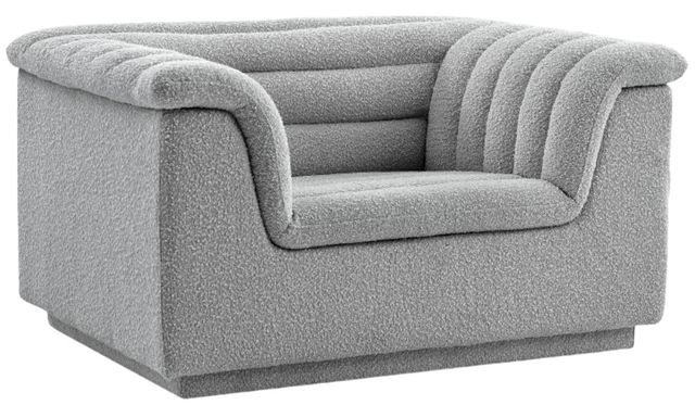 Meridian Furniture Cascade Gray Boucle Fabric Chair-0