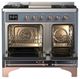 Ilve® Majestic III 40" Blue Gray Pro Style Dual Fuel Liquid Propane Range with Solid Door and Copper Trim-1