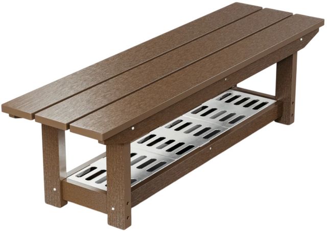 Breeo® X Series Antique Mahogany Poly Lumber/Stainless Steel Outdoor Bench