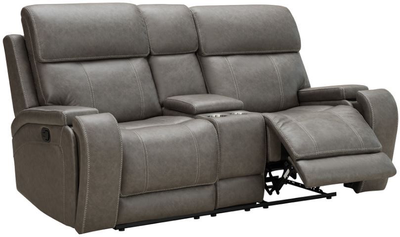 Behold™ Home Newport Pewter Manual Reclining Console Loveseat | Fischer