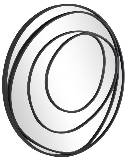 Deco Marche Black Wall Mirror with Overlapping Circles-1