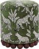 TOV Furniture Dex Olive Green Jacquard Leopard Ottoman-3