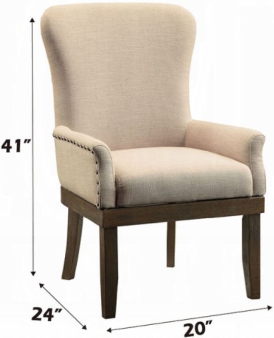 ACME Furniture Landon Beige/Salvage Brown Arm Chair-2