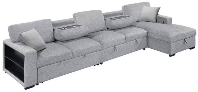 Homelegance® Pompano 3-Piece Gray Right-Arm Facing Sectional with Chaise-3