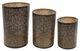 A & B Home 3-Piece Gold/Matte Bronze Pierced Metal Hurricane Set-1