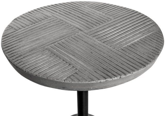 Moe's Home Collection Foundation Dark Grey Concrete Outdoor Accent Table with Black Metal Post-1