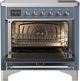 Ilve® Majestic III 36" Blue Gray Pro Style Induction Range with Triple Glass Door and Chrome Trim-1