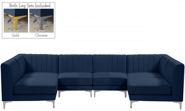 Meridian Furniture Alina Navy Velvet Modular Sectional-1