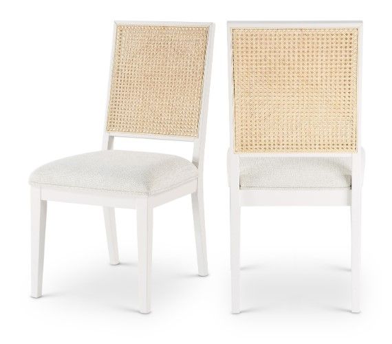Meridian Furniture Butterfly Cream/White Upholstered Dining Chair-2