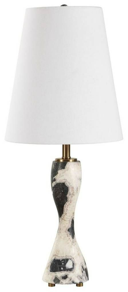 Uttermost® Marcela Black/White Buffet Lamp with Antique Brass Accent-3