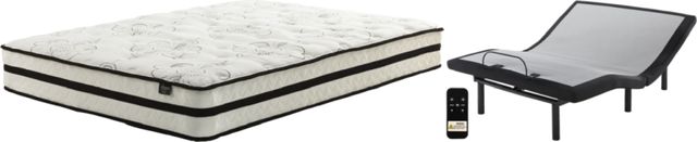 Sierra Sleep® by Ashley® Chime 2-Piece 8" Innerspring and Good Adjustable Base Queen Mattress Set-0